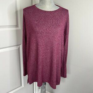 Loft Pink Long Sleeve Flowy Top NWOT Size M